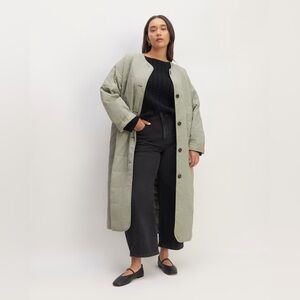 Everlane The ReNew Quilted Long Liner Sage XS